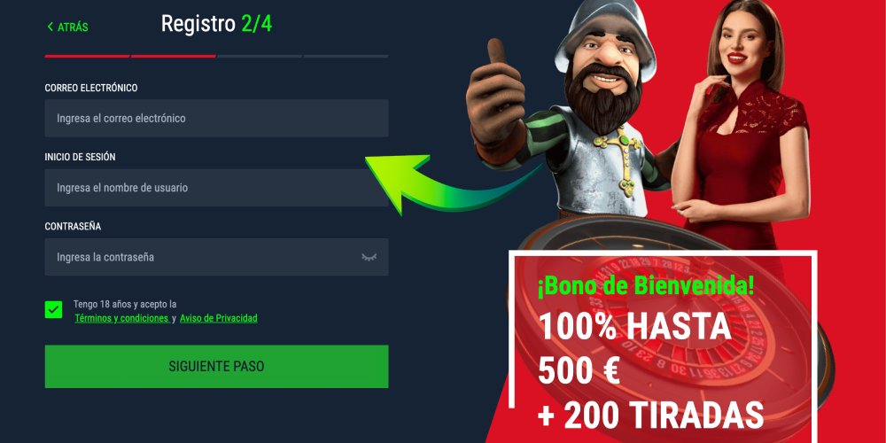 Información completa para registrarse